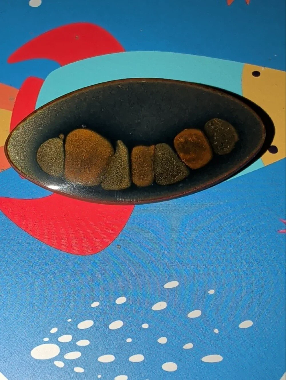 Signed Averill Shepps Modernist Enamel on Copper Brooch